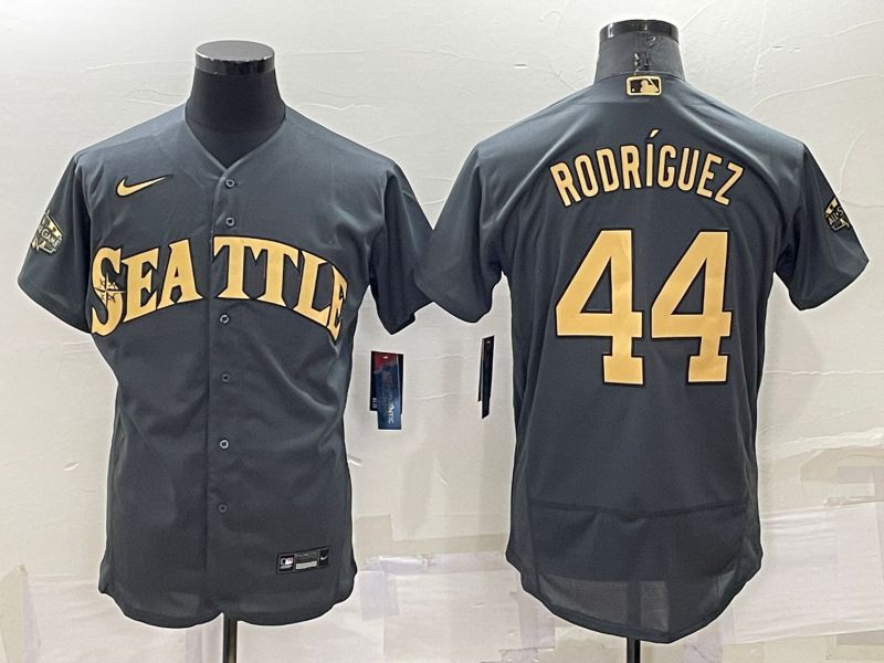 Men Seattle Mariners 44 Rodriguez Grey 2022 All Star Elite Nike MLB Jerseys